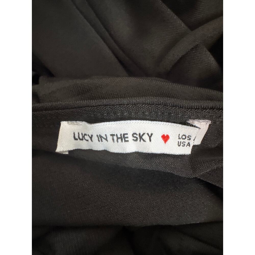 Lucy in the Sky Bustier Top Maxi Dress Black Criss Cross Back Sz XL Formal Sexy - Picture 10 of 12